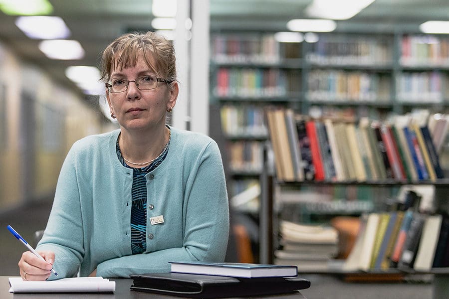 Staff member in the library