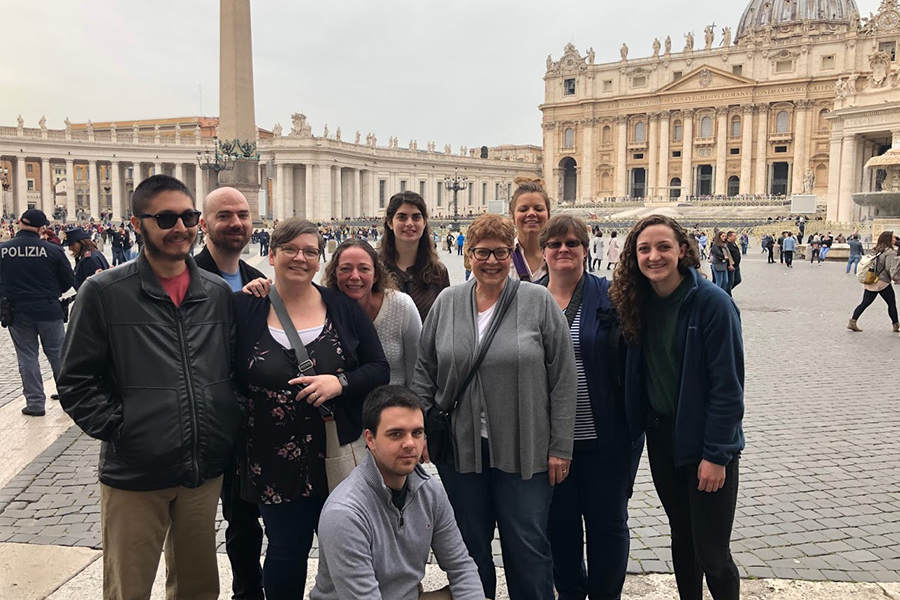 PNW faculty and students in Rome