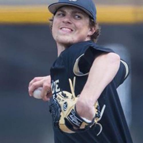 PNW pitcher Chad Patrick throws on the mound