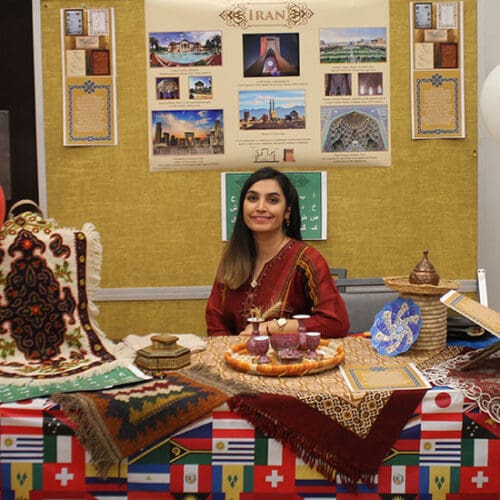 A PNW student during a Global Groove event.