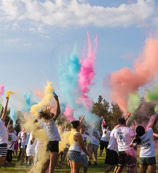 Students celebrating Pride Stride at PNW.