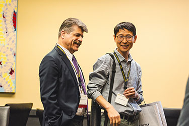 Mohammad A. Zahraee and Hansung Kim during a Days of Discovery panel