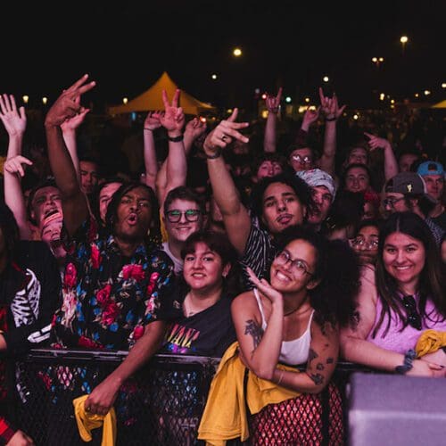 A group of people during Roaring Loud