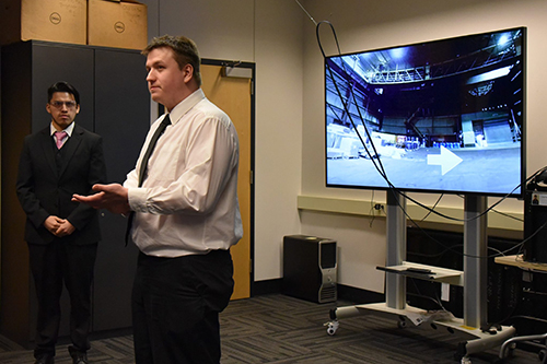 Kyle Toth introduces the students to HoloLens 1