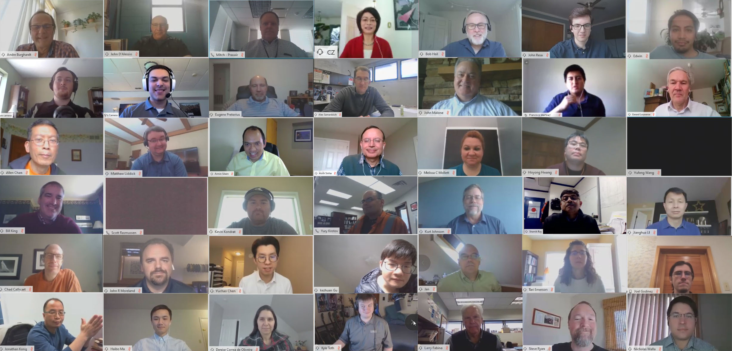 Full Image compilation of people that joined the event with their webcams
