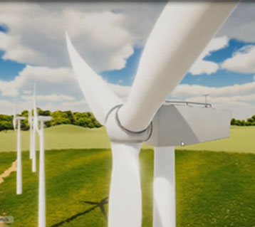 A large wind turbine