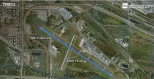 The overhead Google Earth image of the old runway