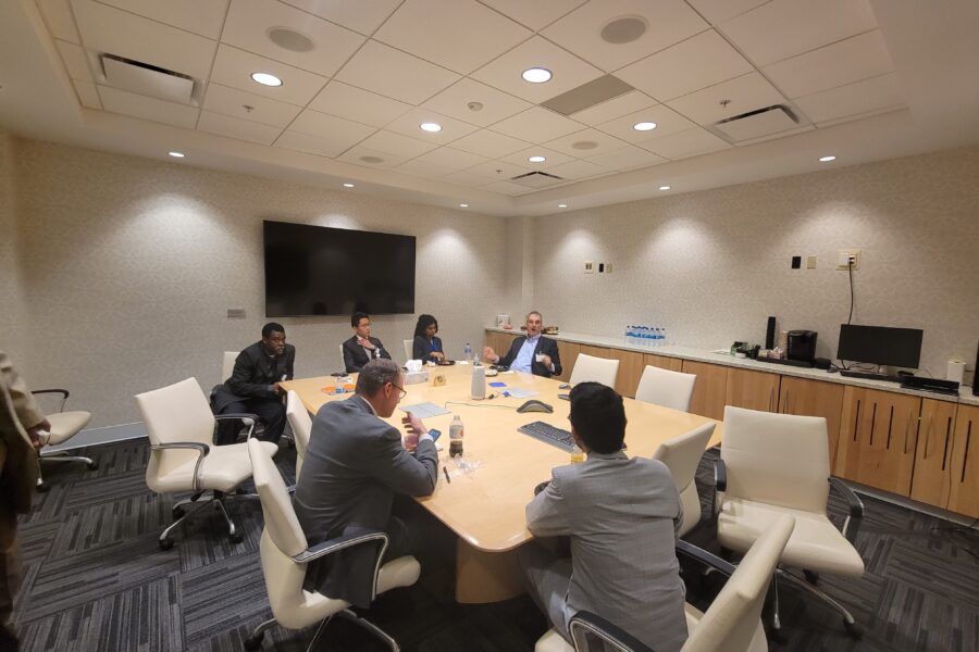 SMSVC Industry attendees meet in the Innovation Conference Room at CIVS research center with project teams