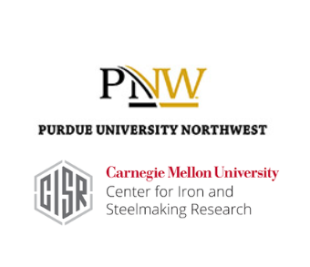 Logos for: Purdue University Northwest and Carnegie Mellon University Center for Iron and Steelmaking Research