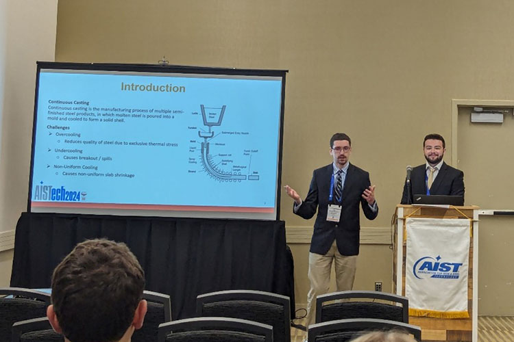 Two students give presentations