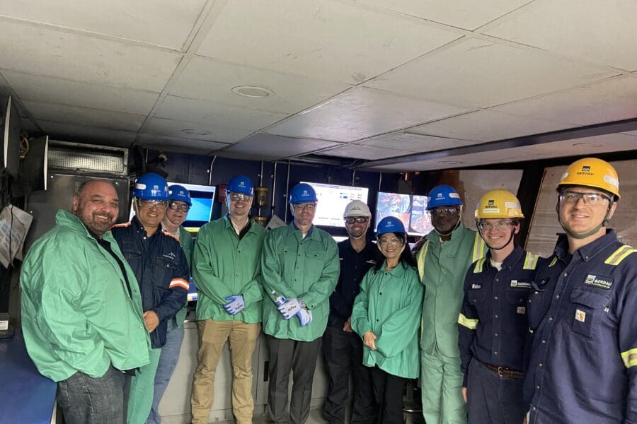 group photo in control room