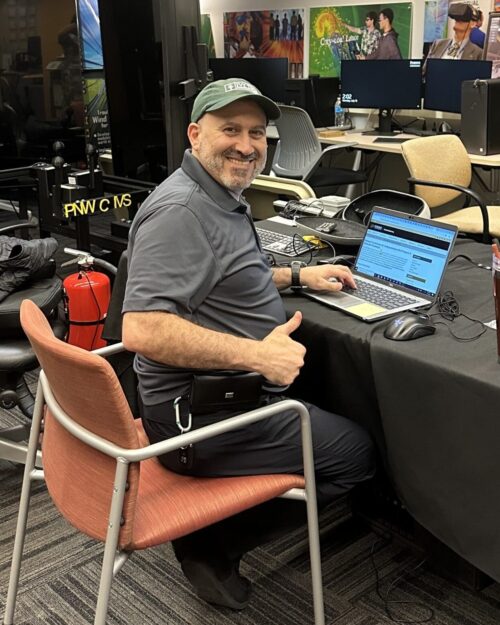man working on computer