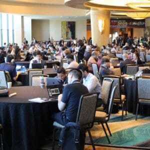 crowd of people at a conference