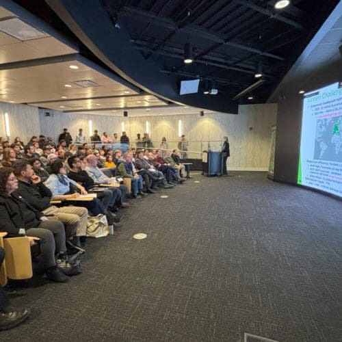 Sara Hornby giving lecture to audience