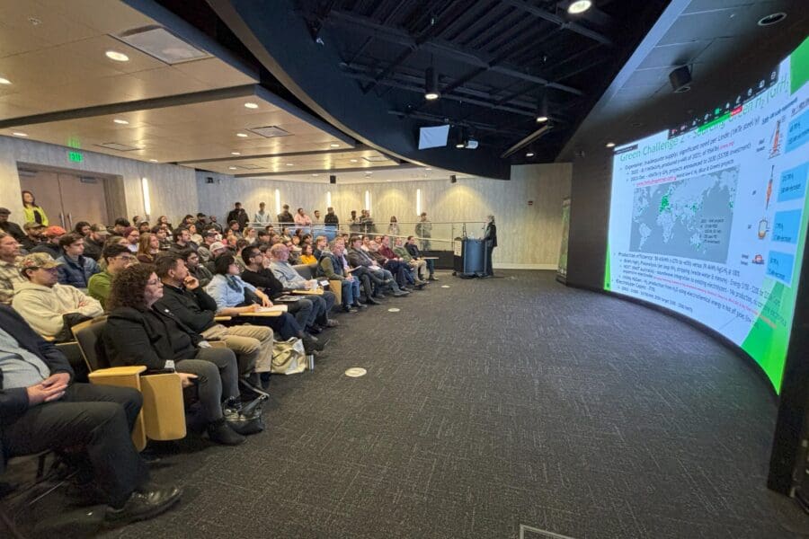 Sara Hornby giving lecture to audience