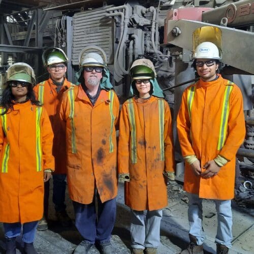 Group at steel plant