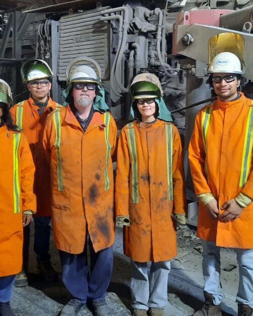 Group at steel plant