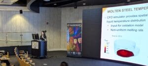 Shiyu Wang presenting to audience