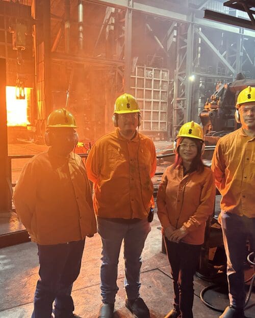 group at a steel plant