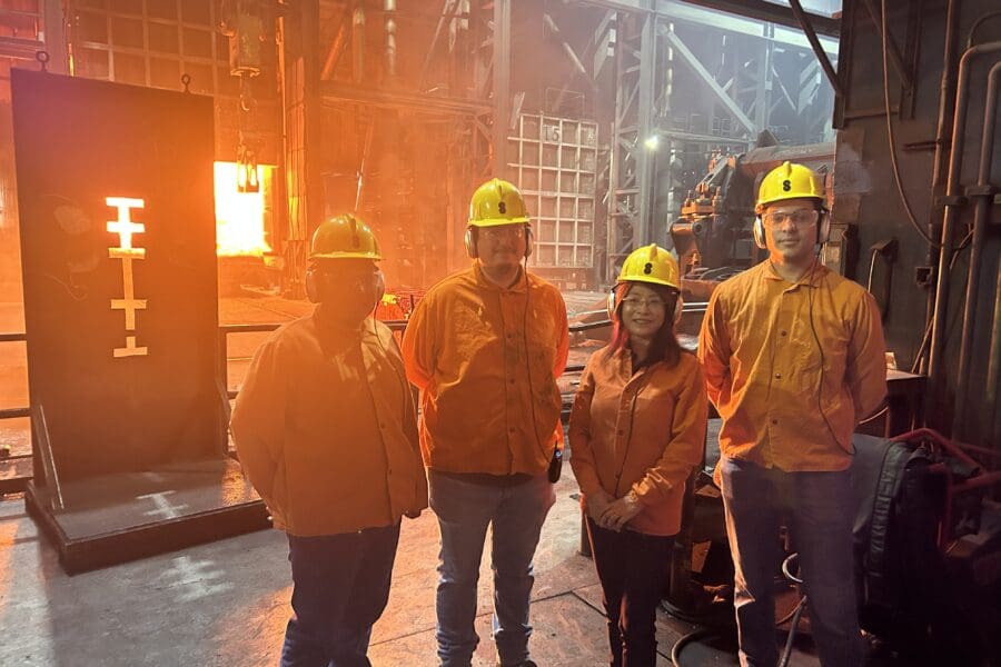 group at a steel plant