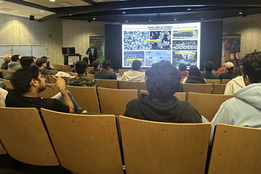 students watching seminar