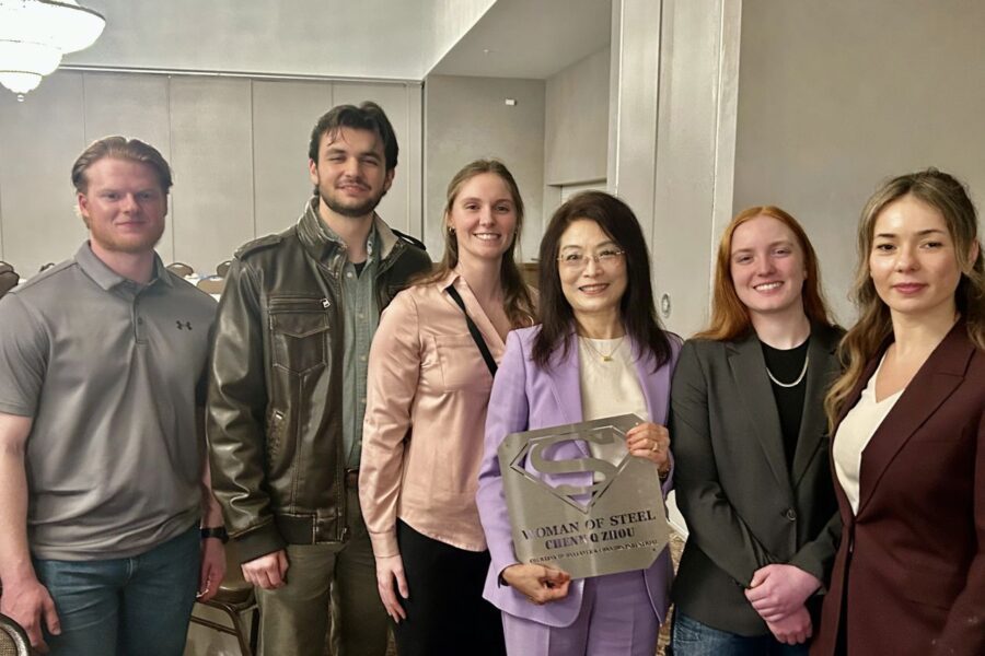 group photo at AIST dinner