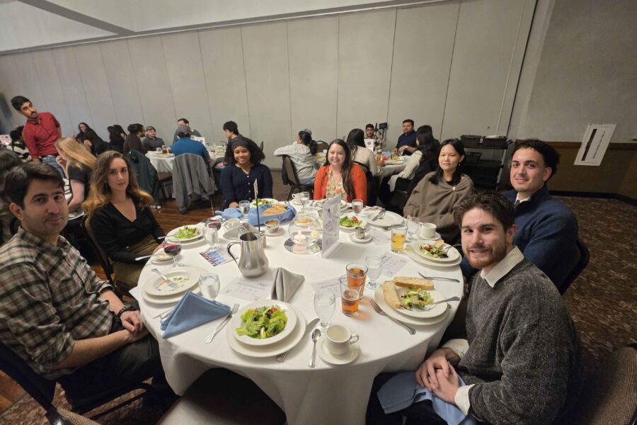 tables of PNW students at AIST dinner