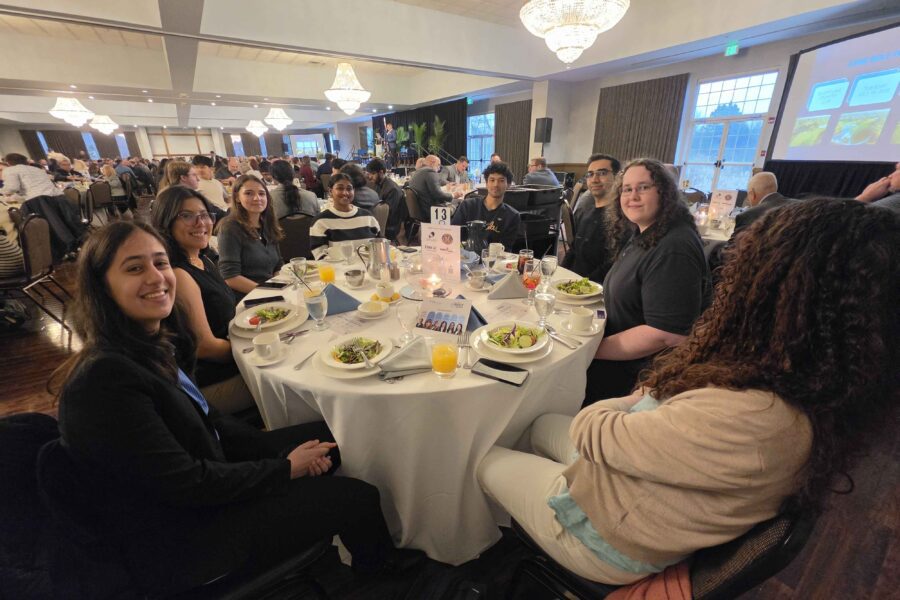 table of PNW students at AIST Dinner