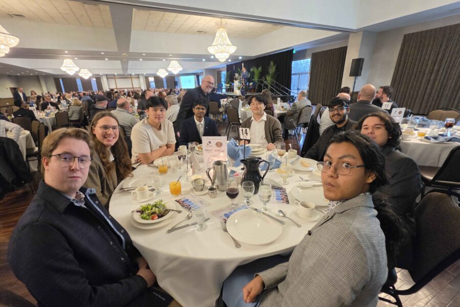 table of PNW students at AIST Dinner