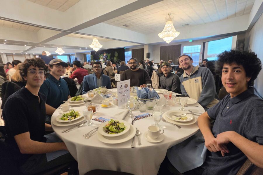 table of PNW students at AIST Dinner