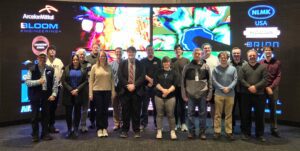 group of people in front of theater screen