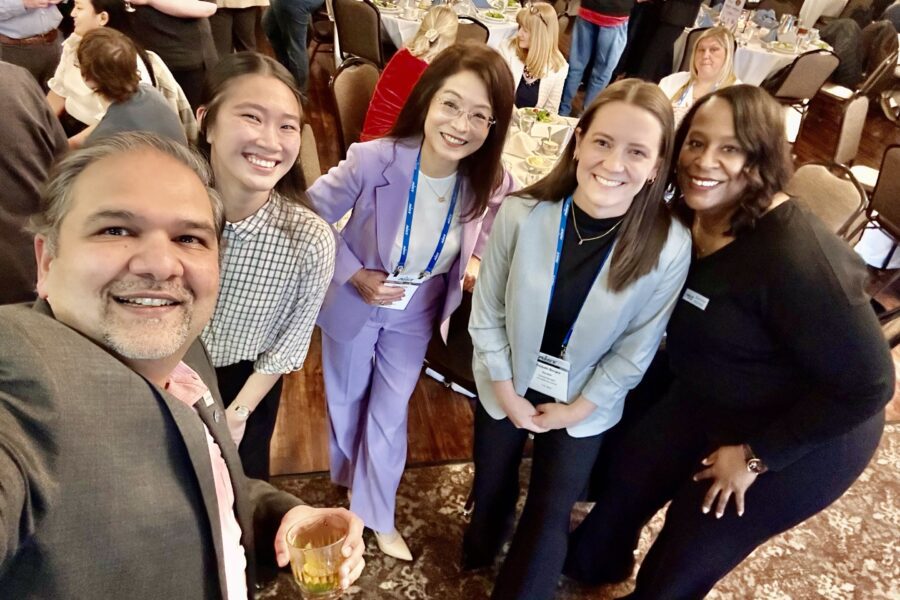 group photo at AIST dinner