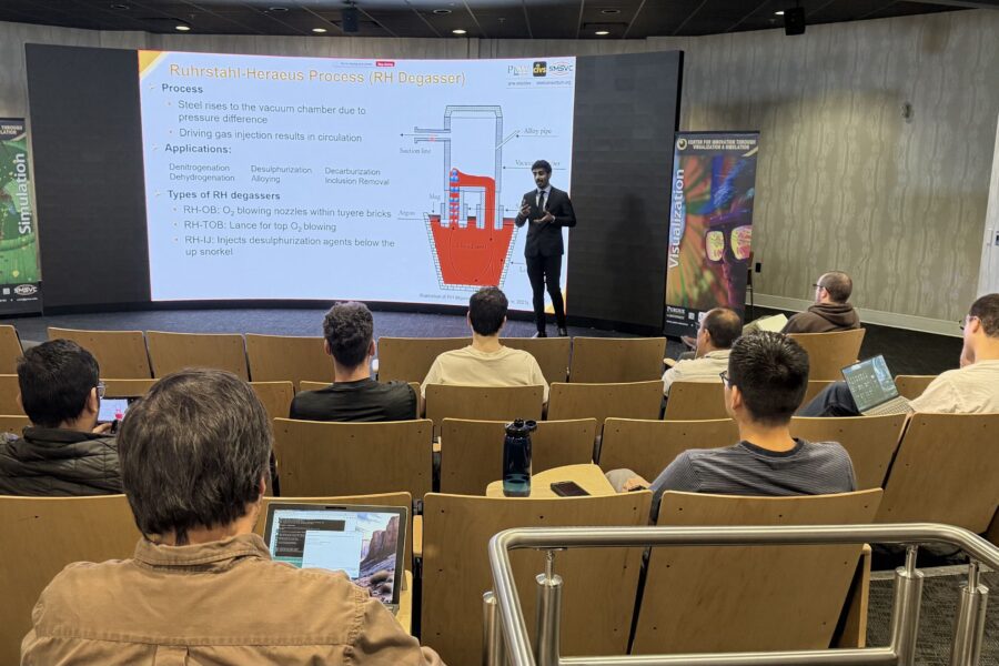 Nihal Saji presenting his thesis defense