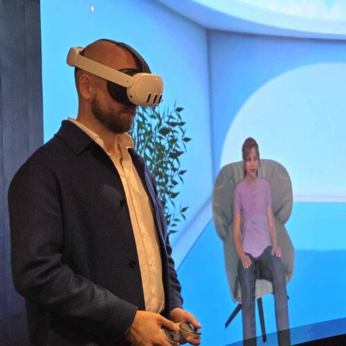 man using VR headset