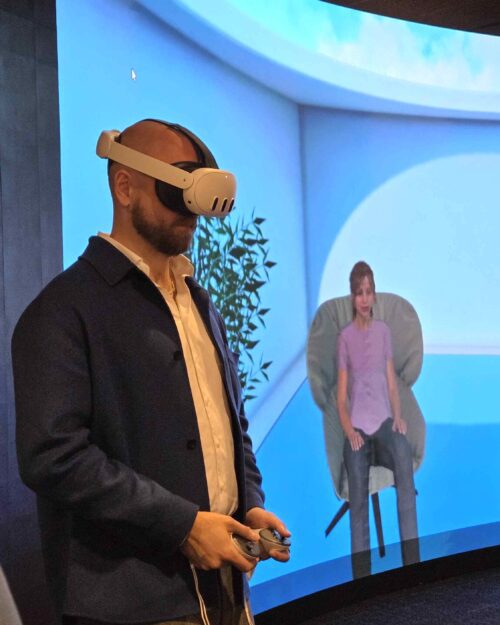 man using VR headset