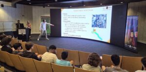 CIVS student presenting to high school students