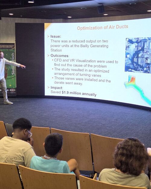 CIVS student presenting to high school students