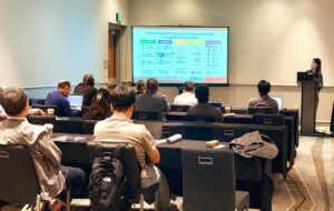 Shiyu Wang presenting to audience