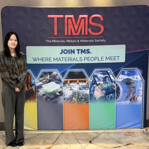 Ph.D. student Shiyu Wang at the 2026 TMS Specialty Congress