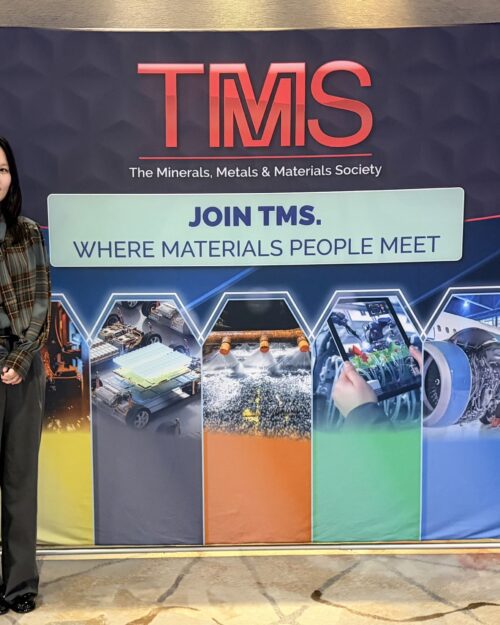 Ph.D. student Shiyu Wang at the 2026 TMS Specialty Congress