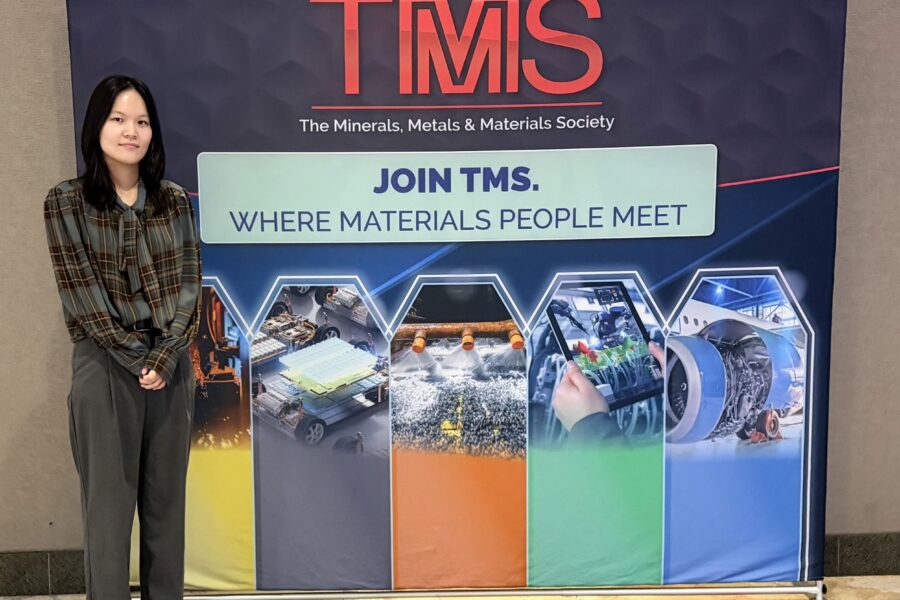 Ph.D. student Shiyu Wang at the 2026 TMS Specialty Congress