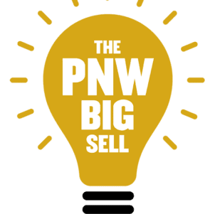 Illustration of an illuminated lightbulb with the words "The PNW Big Sell" inside.