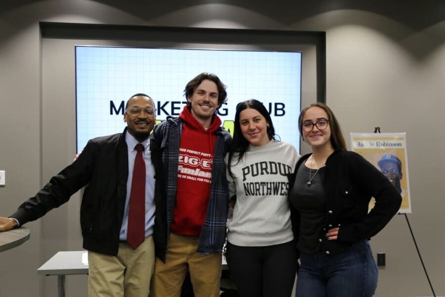 Marketing Club students at a meeting