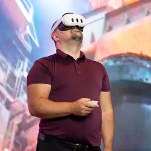 Jack Moreland demonstrates an Augmented Reality Industrial Ladle.