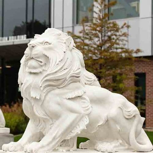 A lion statue on the Hammond Campus