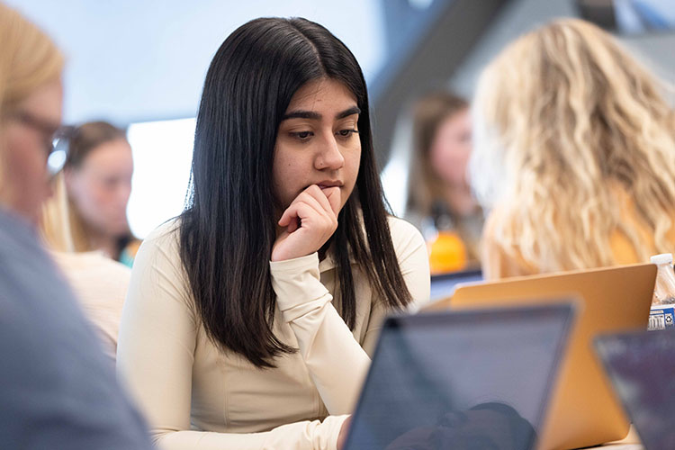 A student in a classroom