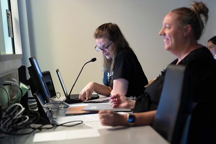 Purdue University Northwest students observe a procedure