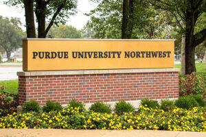 Brick sign outside of Hammond campus, reads "Purdue University Northwest"