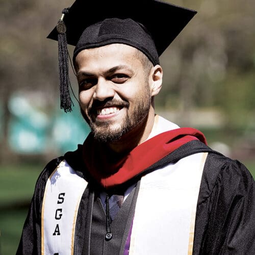 A PNW student ready to celebrate commencement