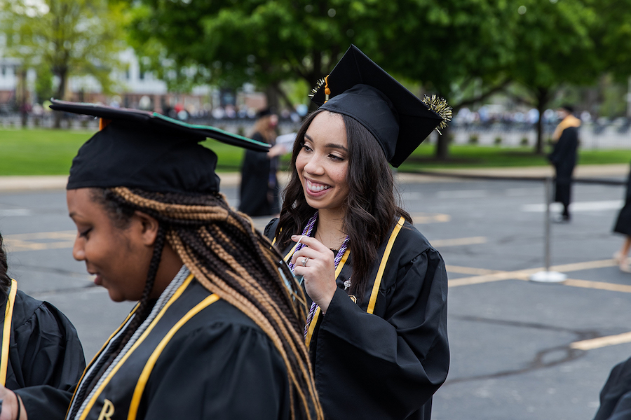 Students at 2021 commencement ceremony.